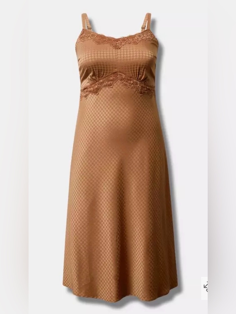 torrid Lace-Trim Slip Dress in Caramel Brown
